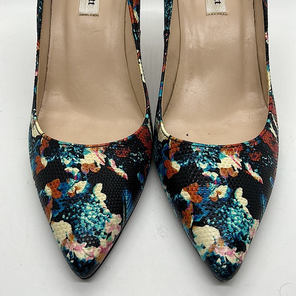 LK Bennett Floral Snake Skin Texture Leather Stiletto Heels Shoes *Sz 37/Sz 6* - Picture 3 of 10